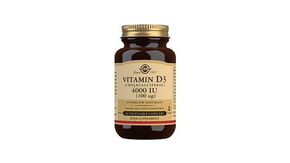 Solgar Vitamin D3 (Cholecalciferol) 4000 IU (100 µg) Vegetable Capsules